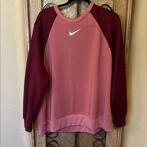 Nike Dry Fit Women's Sweatshirt in Pink and Burgundy